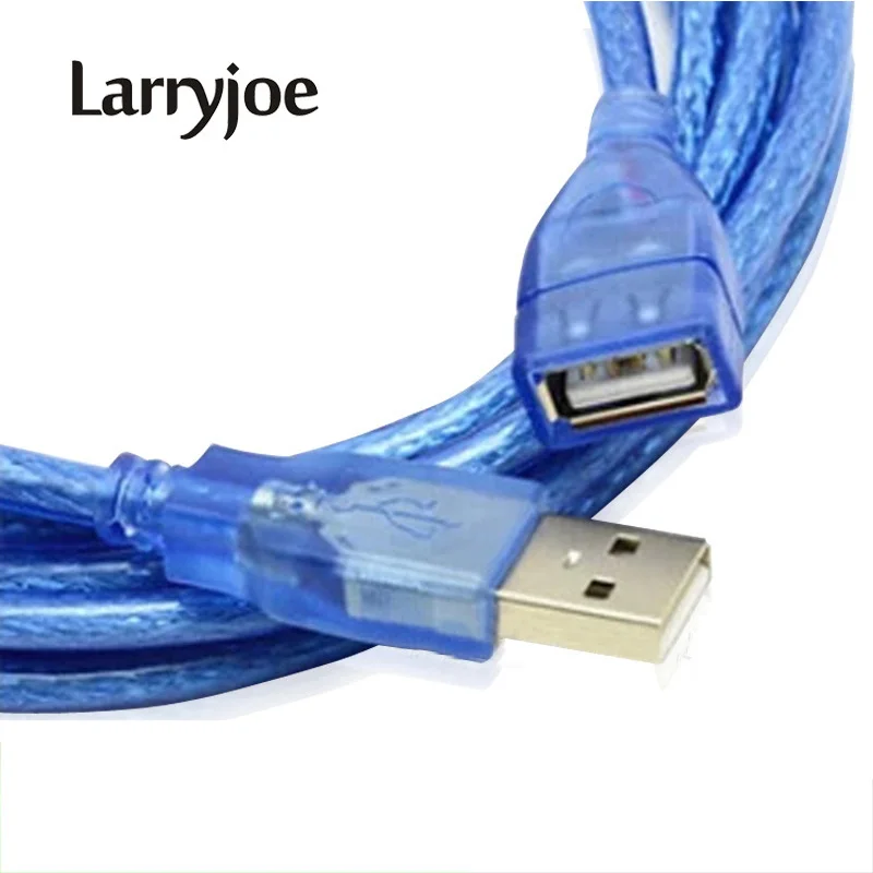 Larryjoe 1m 3m USB 2.0 Extension Print Cable Transparent Blue Wholesale Extended Cables for Cameras Computer Peripherals | Электроника