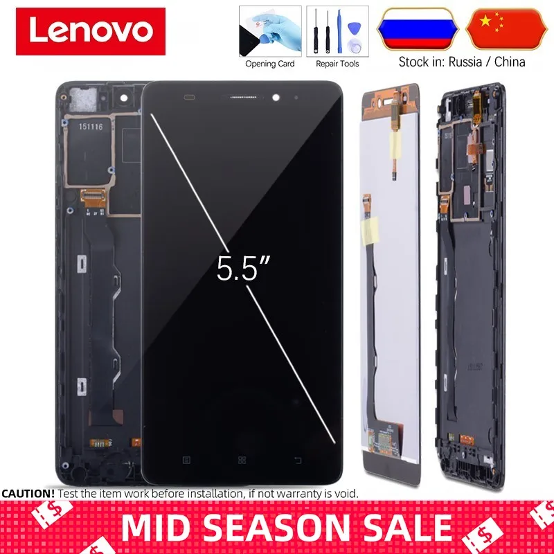 5.5'' Original LCD For LENOVO A7000 Display Touch Screen with Frame