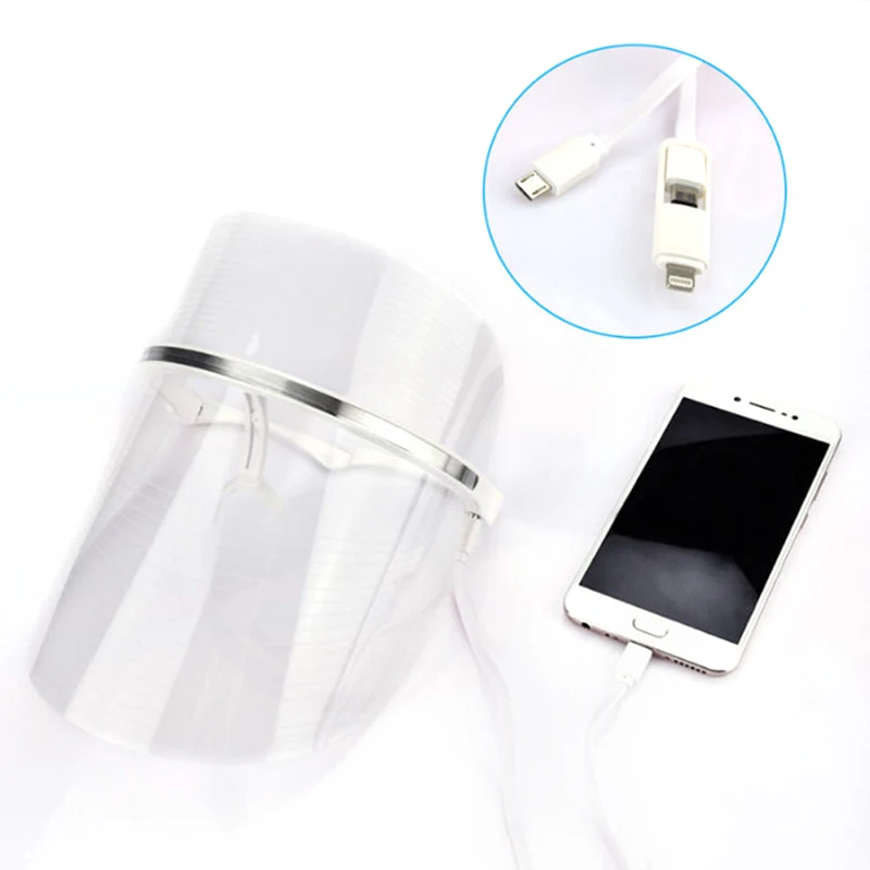 

Anti Wrinkle Red Blue Yellow Light LED Facial Mask USB Phototherapy Skin Tightening Rejuvenate Shrink Pores Face lift Whitening