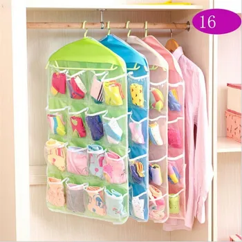 

Top Selling 16 Pockets Multifunction Underwear Sorting Storage Bag Door Wall Hanging Closet Organizer bag cajas organizadora