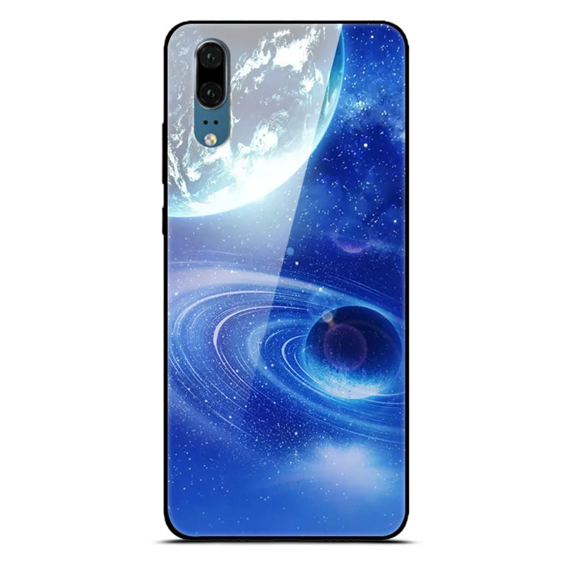 Для huawei P30 P20 Pro Lite чехол из закаленного стекла для телефона черный силиконовый чехол-Бампер для huawei P20 Lite P 30 Lite P20 Pro - Цвет: 09