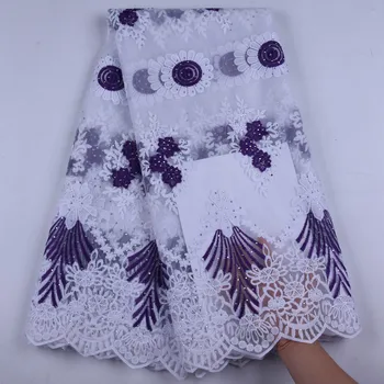 

High Quality African French Lace Fabrics Net Embroidery Stones Tulle Lace Fabric For Nigerian Wedding Party Dress A1653