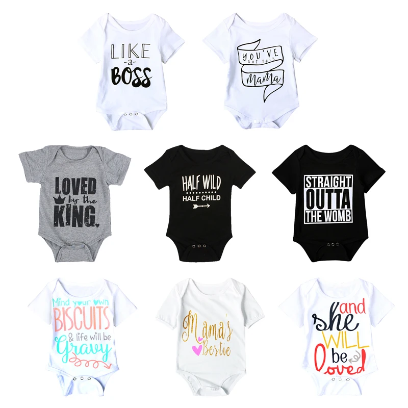 

100% Cotton Baby Bodysuit 2017 Summer Autumn Newborn Cotton Baby Short Sleeve Underwear Infant Boy Girls Pajamas Clothes