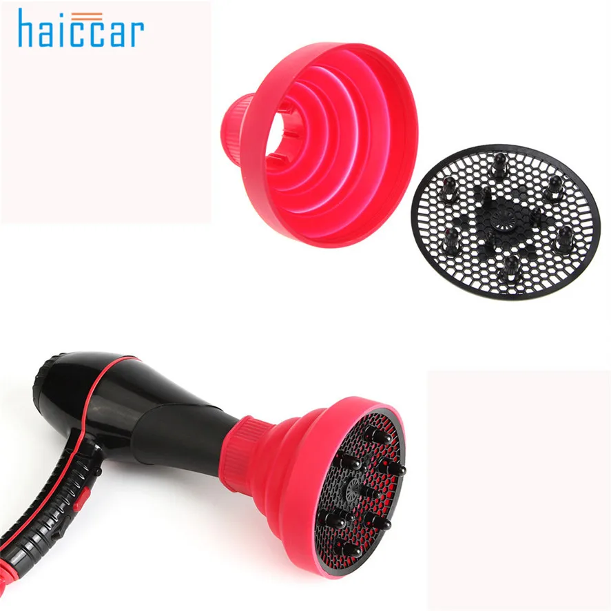 

New Hair dryer hood HAICAR 1PC Pro Universal Travel Folding Silicone Hair Dryer Blower Hood Diffuser Hairdress Tool Pretty