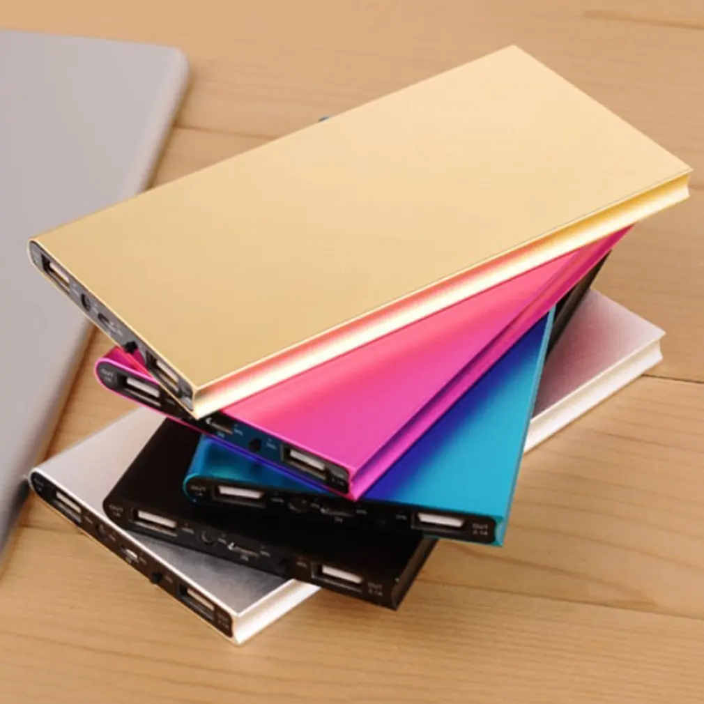 50000mAh Universal Power Bank 9.5mm Ultra-thin Dual USB Output Mobile Power Portable Battery Chargers Power Source Accessories