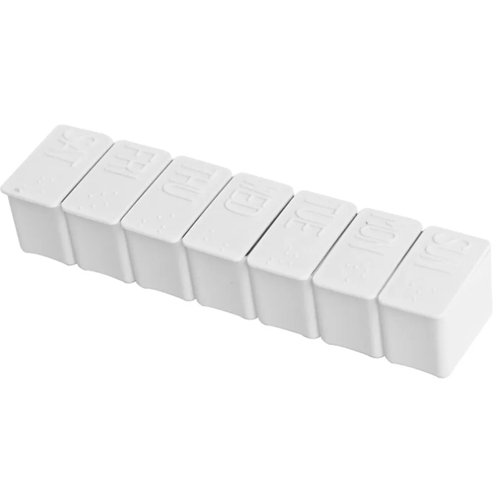 Дней еженедельно таблетница Box держатель Органайзер для хранения контейнер случае Портативный 7-день мини-пилюля для одну неделю 430 - Цвет: White