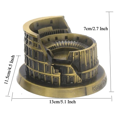 ERMAKOVA Металл всемирно известная архитектурная модель здания статуя ориентир туристический сувенир украшение для дома и офиса - Цвет: Roman Colosseum