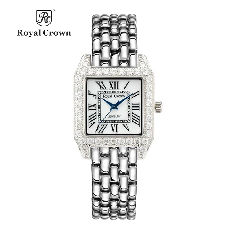 Kopen Dame vrouwen Horloge Japan Quartz Fashion Fijne Jurk Rvs Armband Luxe Klok Meisje Verjaardagscadeau Koninklijke Kroon