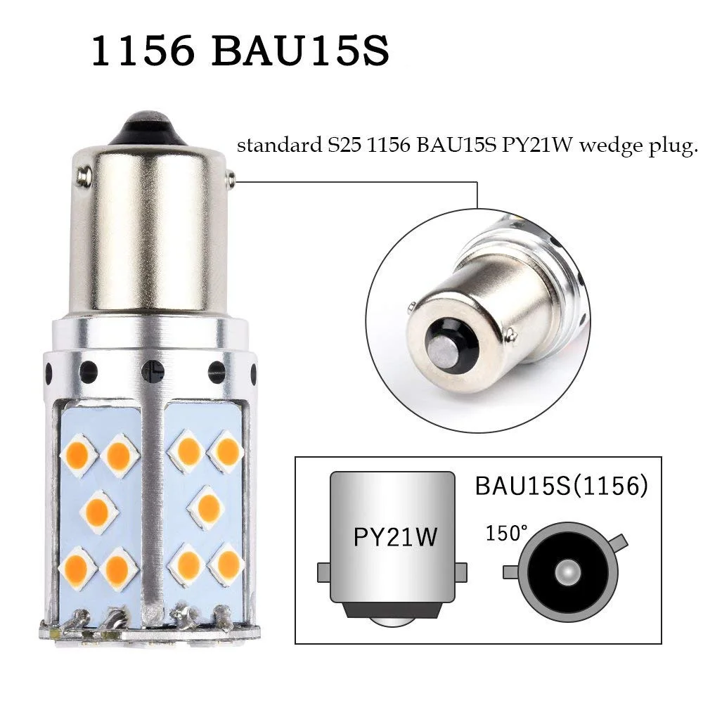 1 шт. 35 Вт высокомощный Желтый Янтарный без ошибок 1156 BAU15S SMD светодиодный сигнал