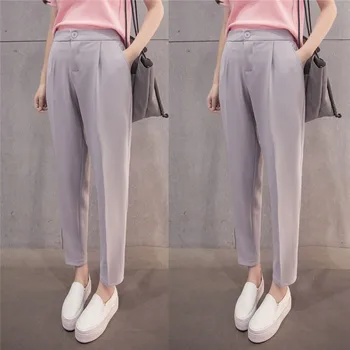 

Women High Waist Pencil Pant 2018 Ladies Girl plus size Ankle Length Pants trousers joggers streetwear Krean Style