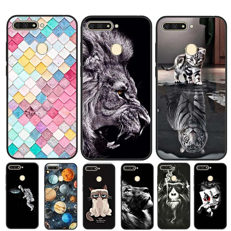 

Soft Case For Huawei Honor 7A Pro Case AUM-L29 Cover Silicon Black Bumper For Huawei Y6 Prime 2018 Case on Honor 7 A Pro 5.7
