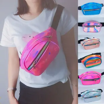 

2019 Brand New Waterproof Laser Fanny Pack Hip Waist Pack Belt Pouch Women Unisex Laser Waist Bag laser