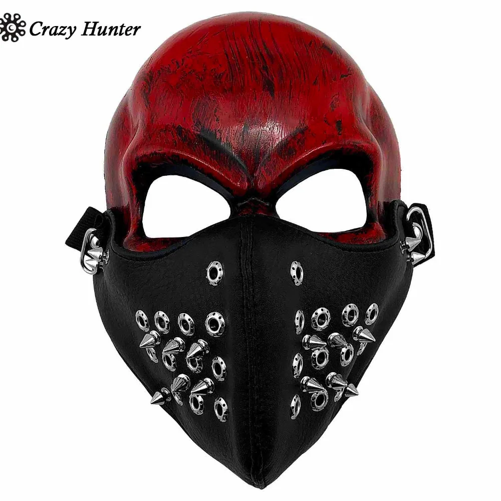 

Punk Rivet Biker Cosplay Studded Face Mask Gothic Demon Face Mask