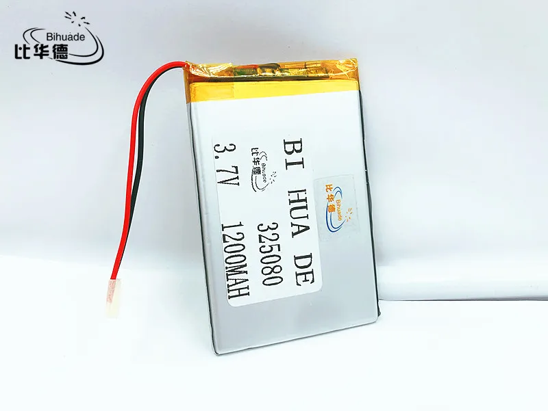 Li-po 3,7 V, 1200 мАч, 325080 PLIB; полимерная литий-ионная/литий-ионный аккумулятор для gps, mp3, mp4, mp5, dvd, модель игрушка мобильный телефон