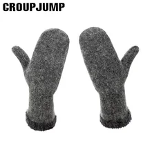 Модные зимние перчатки женские толстые хлопковые перчатки мех кролика ручной теплые для женщин вязаные шерстяные перчатки luvas de inverno feminino