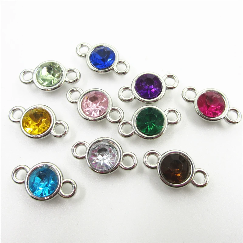 

New Arrive 100pcs Mix random color crystal Round dangle charms CCB hanging charms for bracelet Bangles diy jewelry