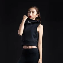 Женский летний спортивный топ на бретелях, жилет с капюшоном, водолазка, рубашка без рукавов, спортивный свитер, Женская тренировочная толстовка, спортивный топ bluza