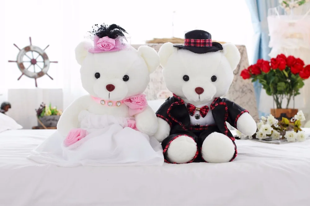new arrival wedding teddy bears plush toy about 40cm lovers bears soft