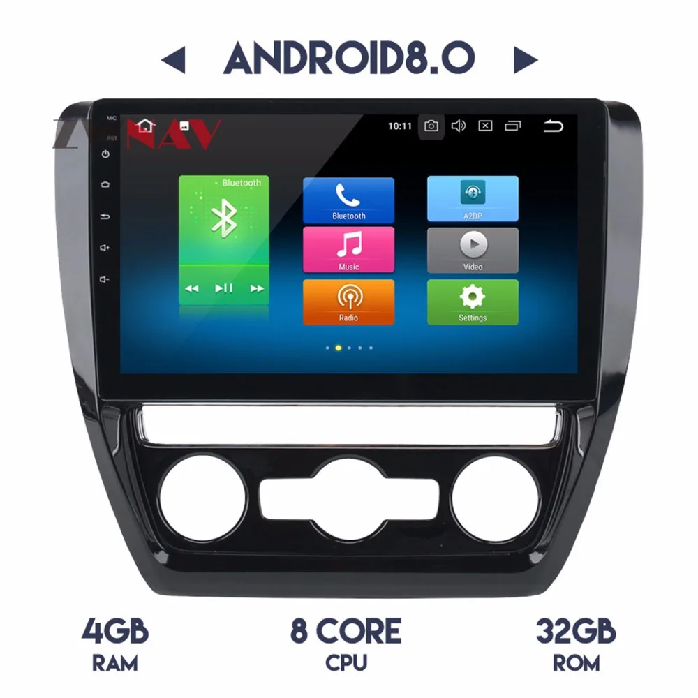 

ZWNAV 10.2" Android 8.0 Car GPS Player No DVD Navi for VW Jetta 2011-2015 with 4G+32G 8 Core Stereo Radio Multimedia HDMI