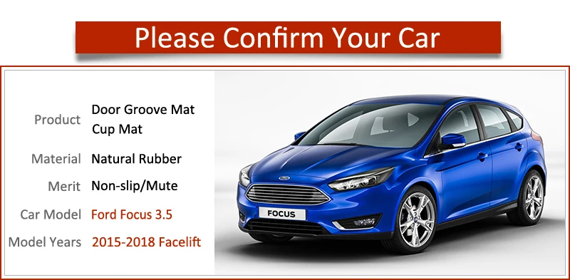 Противоскользящий резиновый коврик для подстаканников Ford Focus 3 5 MK3 2015 2016 2017 2018
