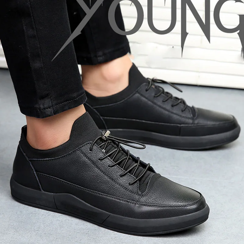 Высококачественные дизайнерские черные мужские повседневные кроссовки на плоской подошве; мужская кожаная обувь; zapatos mujer chaussure homme LM-26