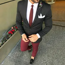 Latest Coat Pant Designs Black Men Suits Blazers Casual Groom Wedding Tuxedos Slim Fit Bridegroom Wear 2piece Evening Prom Party tian qiong mens black wool suits latest coat pant designs chinese style stand collar slim fit groom wedding suit formal wear