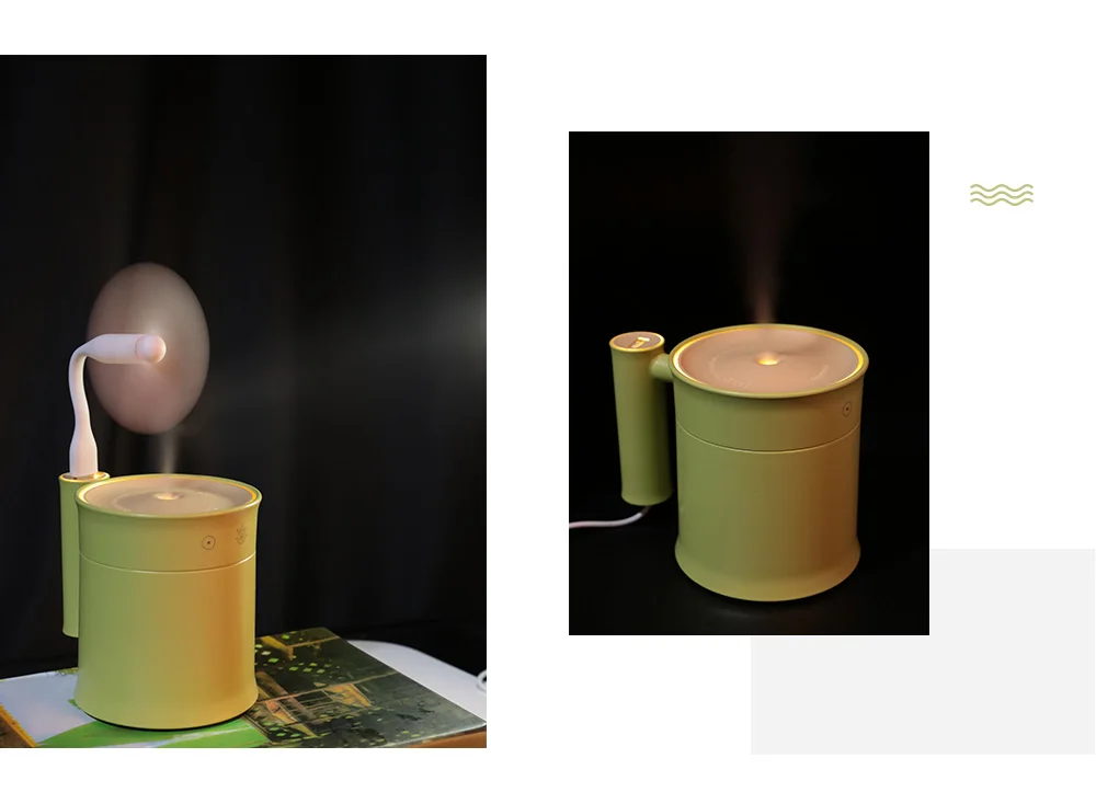 Mini Air Humidifier with LED Light USB Fan