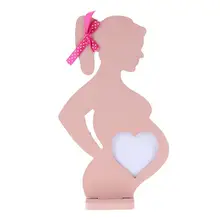 Деревянные фоторамки для беременных в форме сердца для свадьбы, фоторамка для маленьких детей и женщин, деревянная фоторамка, украшение дома для свадебной вечеринки