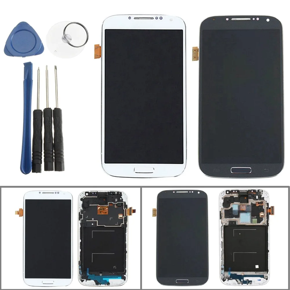 

For Samsung Galaxy S4 i9505 i9515 i9500 LCD Display Digitizer Touch Screen + Frame Assembly + Free Tools