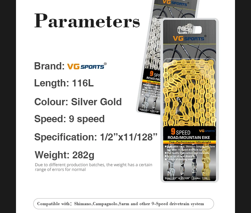 Best 2019 Hot New X9EL/ X10 EL/ X10SL / X11EL / X11SL chain 116 links 9/10/11 / speed silver / gold for mtb Road bicycle bike chain 4