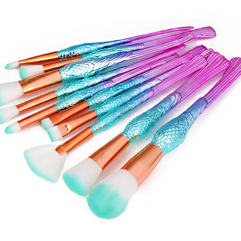 10Pcs \ набор кистей для макияжа Набор Мягкий Нейлоновый Ворс косметическая