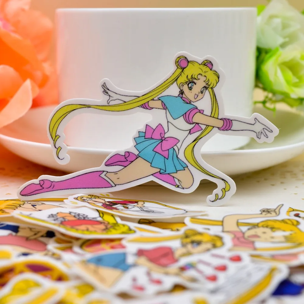 38 шт. самодельные милые японские наклейки Sailor Moon Girl Series 3 декоративные Стикеры для