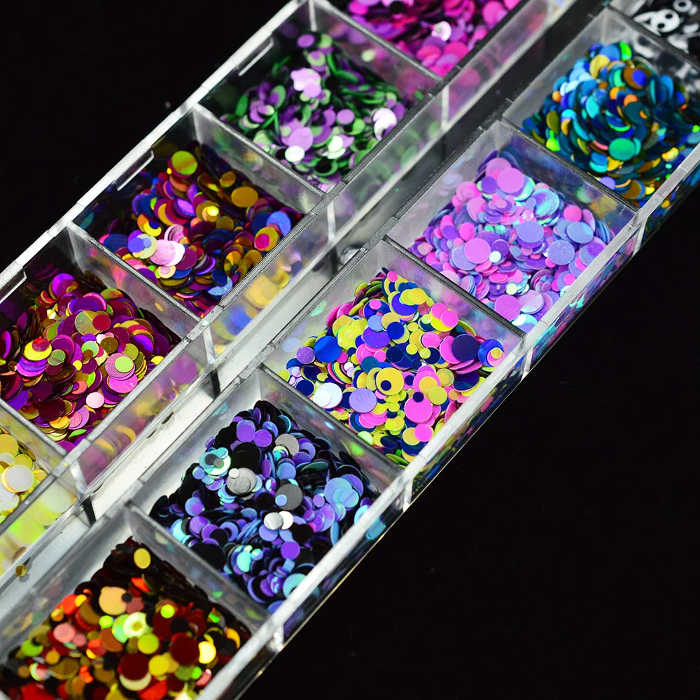 1 разноцветный набор 3D ультратонкий Блестки для ногтей блестящие хлопья 1/2/3 мм к требованиям заказчика; сверкающие; DIY Советы Ослепительная Блестки Дизайн ногтей аксессуары TRP