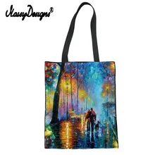 Холщовая женская сумка для покупок повседневное использование масляной живописи печать сумки Bolsa Tote сумки трендовая мода школьные книги поездки