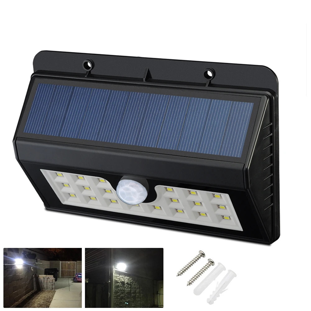 

TSLEEN 20LED Solar Power Lamp PIR Motion Sensor Solar Light Outdoor Garden Wall Waterproof Light with Three Intelligent Modes