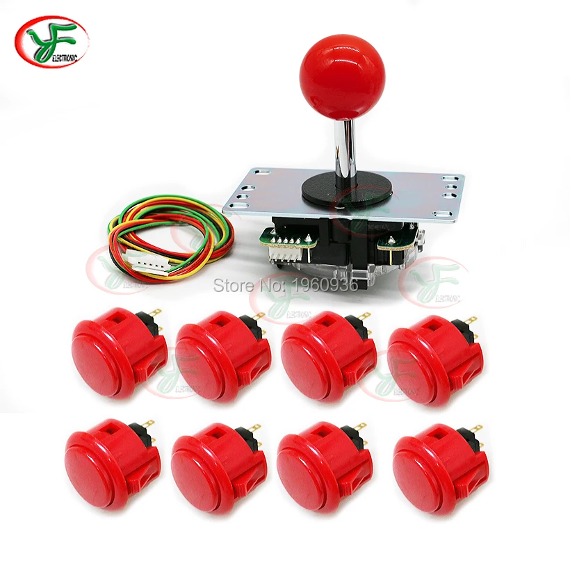 Sanwa JLF-TP-8YT 5Pin Стикеры+ 8 OBSF-30 кнопки для Аркады Джойстик DIY Наборы Запчасти