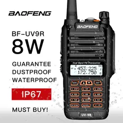 Baofeng UV-9R IP67 Водонепроницаемый Dual Band 136-174/400-520 мГц радиолюбителей 10 км Baofeng 8 Вт портативная рация 10 км портативная рация uv9r плюс