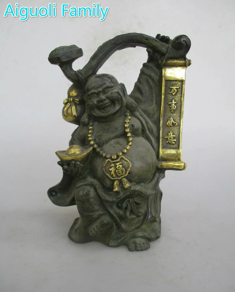 

AAA+Rare Chinese Old Bronze Carved Lucky Buddha Statue/Metal Sculpture Craft For Home Decoration Antique Collection