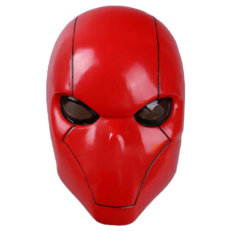 

Red Hood Batman Mask Adult Wayne Cosplay Full Head Helmet PVC Mask Breathable Man Adult Halloween Party Props