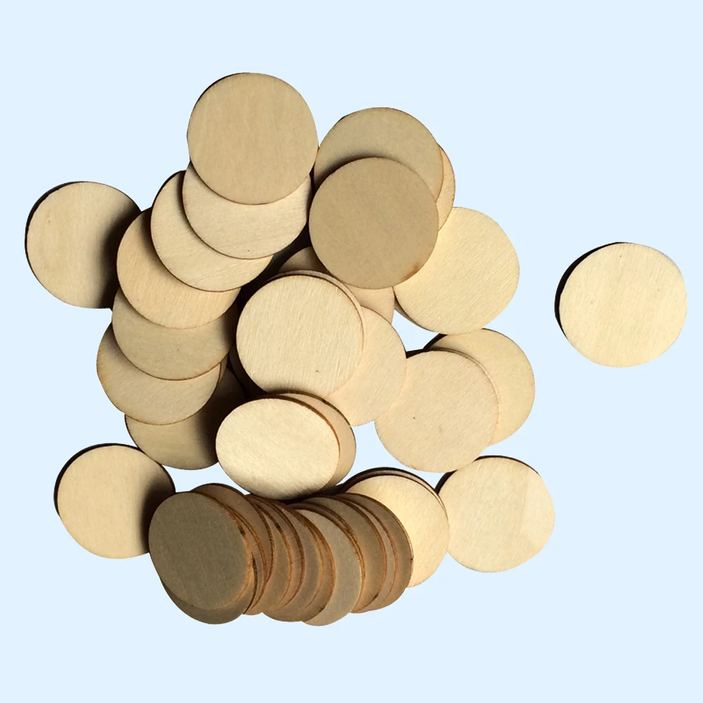 Stobok 100pcs Heart Wooden Pieces Love Confetti Unfinished Wood