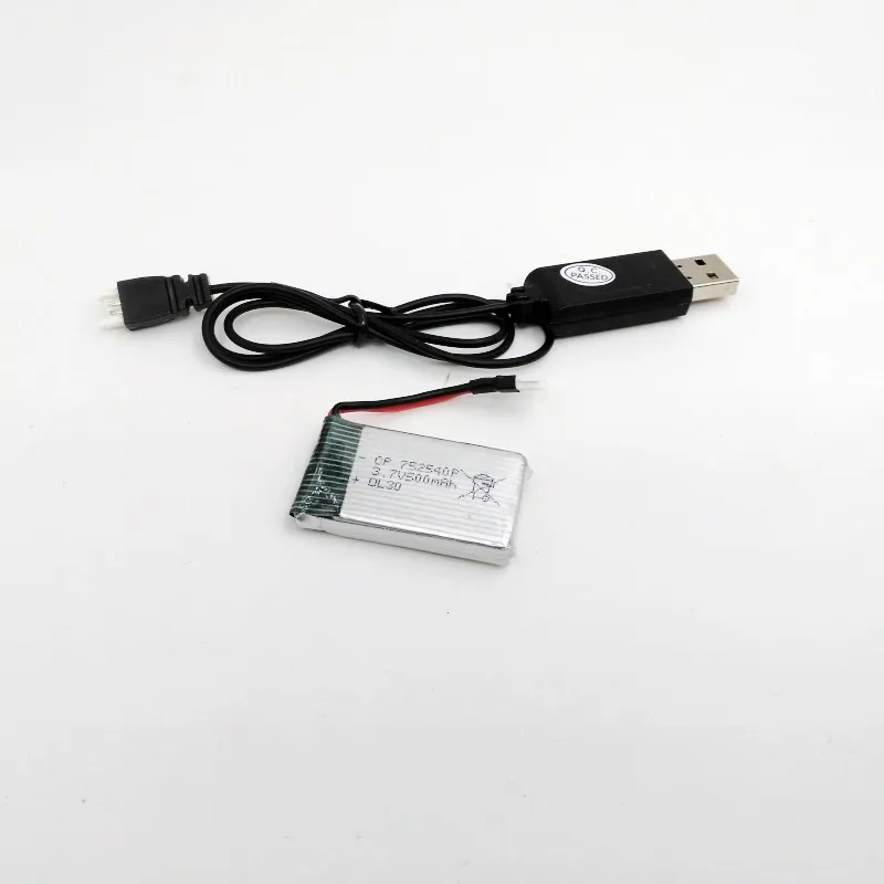 

3.7V 500mAh Battery USB Cable Syma X5 X5C X5C-1 X5S X5SW X5SC V931 H5C CX-30 CX-30W Quadcopter Spare Parts With X5C 3.7V Battery
