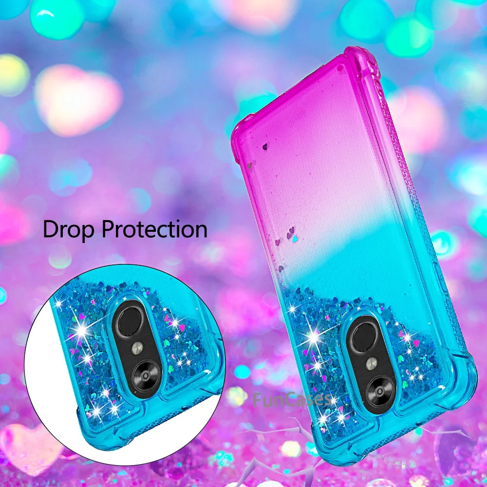 ute Case for LG Q Stylus Stylo 4 Bumper Cover Glitter Quicksand Silicone Bling Phone Cute APP icon capa | Мобильные телефоны и