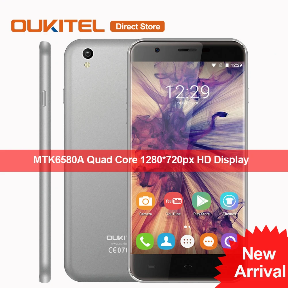Original OUKITEL U7 Max 3G Mobile Phone Android 7.0 MTK6580A Quad Core ...
