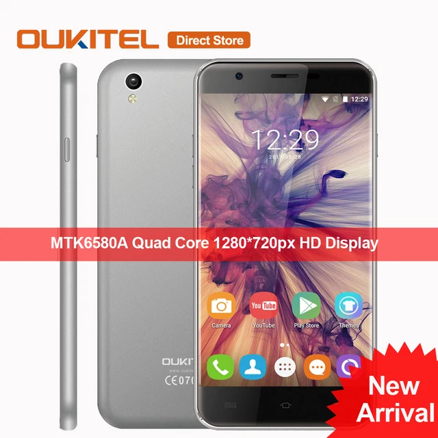 Оригинал oukitel u7 макс 3 г мобильный телефон android 6.0 mtk6580a Quad Core Сотовый Телефон 1 ГБ RAM 8 ГБ ROM 8MP 5.5 "дюймовый HD Смартфон