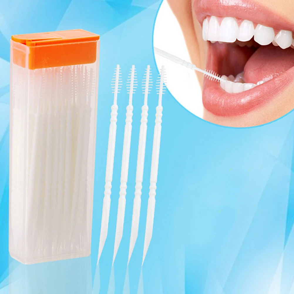 50 Pcs/Box Double-headed Oral Care Brush Teeth Sticks Floss Pick Toothpick New Random Color | Красота и здоровье