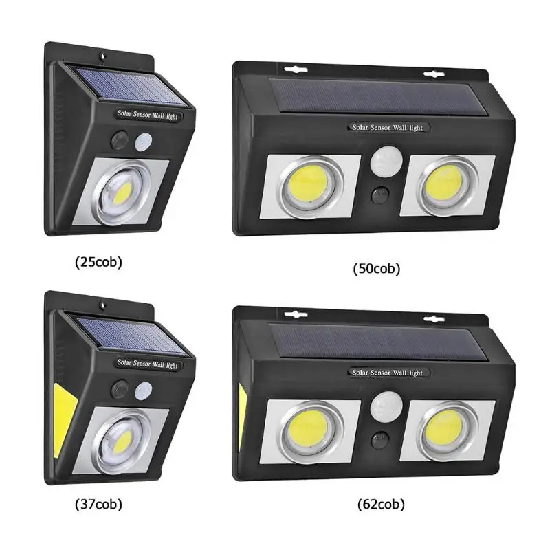 25/37/50/62 cob LED Solar Power Lamp Motion Sensor Wall Light Waterproof Outdoor Garden Street Yard Path Home Lighting Hot Sale