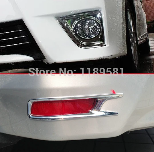 

For Toyota Corolla 2014 2015 2016 ABS Chrome Front & Rear Fog Light Lamp Cover Trim