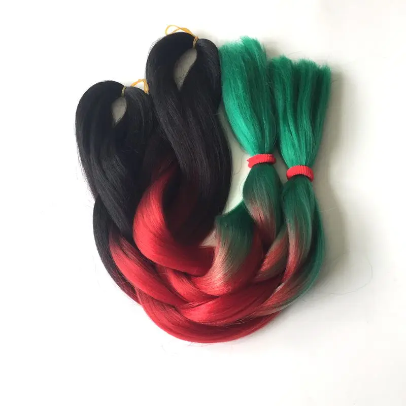 Роскошные для плетения волос(80 грамм одного цвета) 1 шт. 100 г 100 цветов Ombre синтетические крючком огромные косы для волос - Цвет: #4