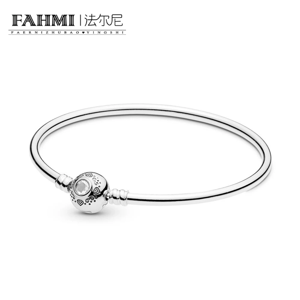 

FAHMI 100% 925 Sterling Silver New Mother's Day Limited Edition 598037CZ Bracelet Bangle Suitable DIY Beaded Charm Gift Jewelry