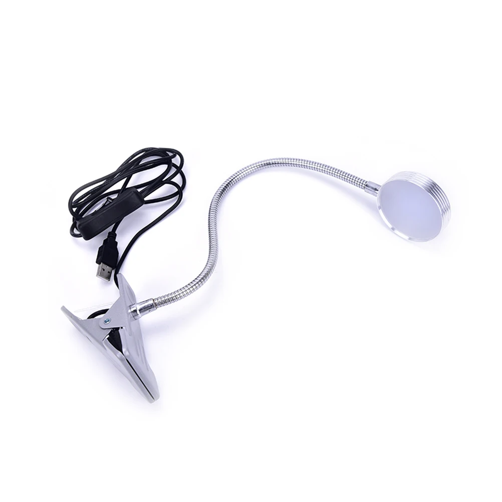  1pcs Computer Reading Light USB Flexible LED Stand Clip Clip-on Beside Table Desk Lamp Book Light S
